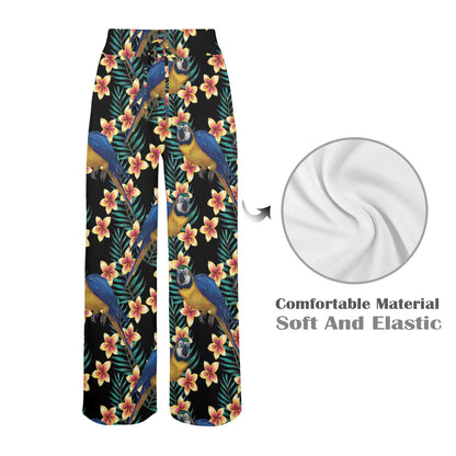 Macaw Pattern Print Design 01 Women's Wide Leg Lounge Pants