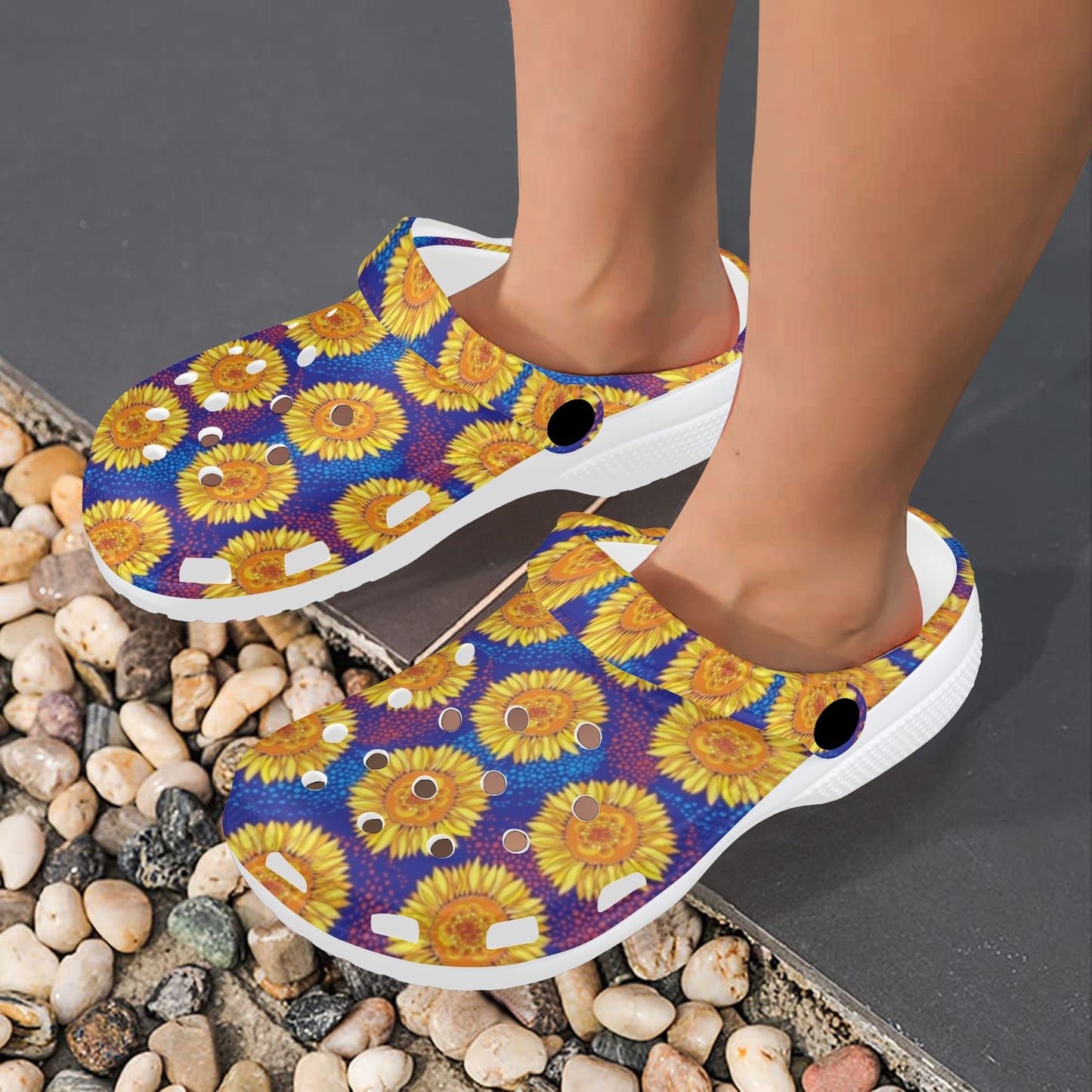 Sunflower Hand Drawn Style Print Unisex Clogs Shoes