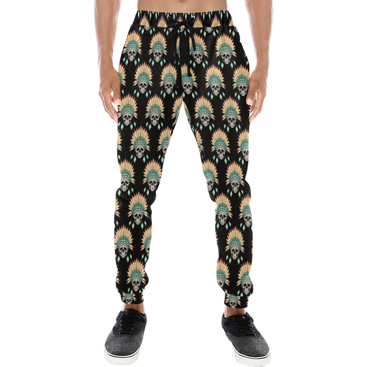 American indian Skull Pattern Men's Sweatpants