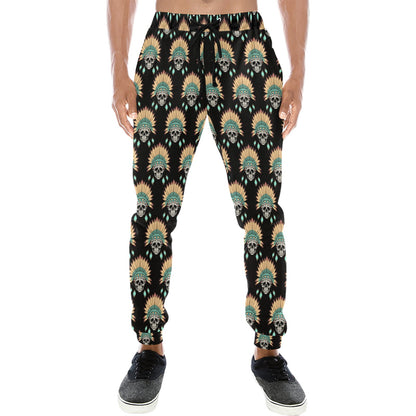 American indian Skull Pattern Men's Sweatpants