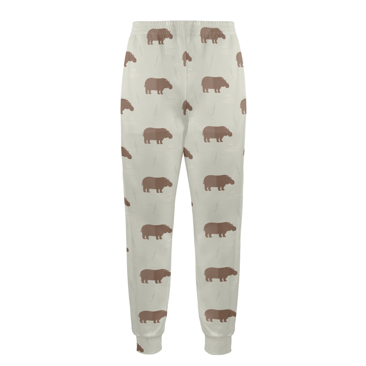 Hippo Design Print Pattern JJ0349 Men's Casual Track Pants