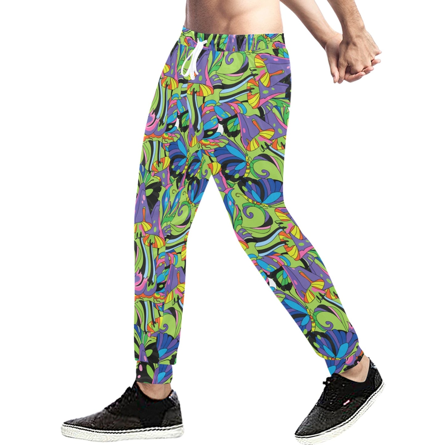 Psychedelic Trippy Mushroom Themed Men's Sweatpants