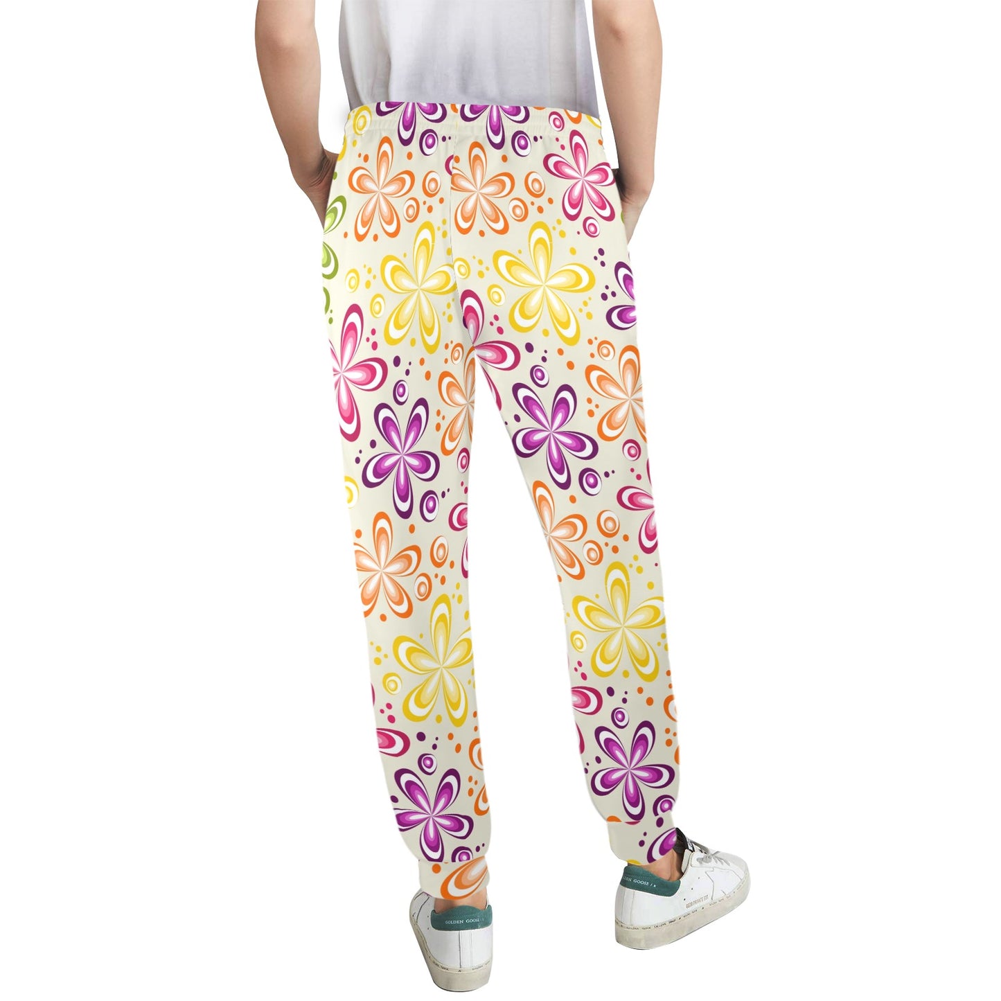 Flower Power Colorful Design Print Women's Casual Track Pants
