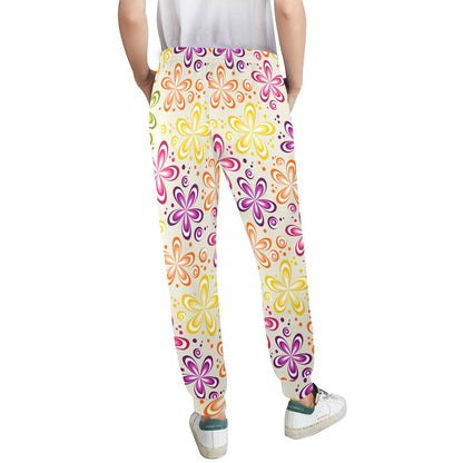 Flower Power Colorful Design Print Women's Casual Track Pants