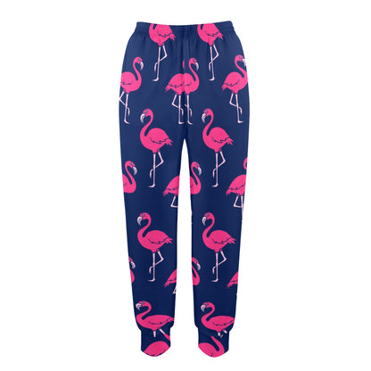 Pink Flamingo Pattern Women's Casual Track Pants