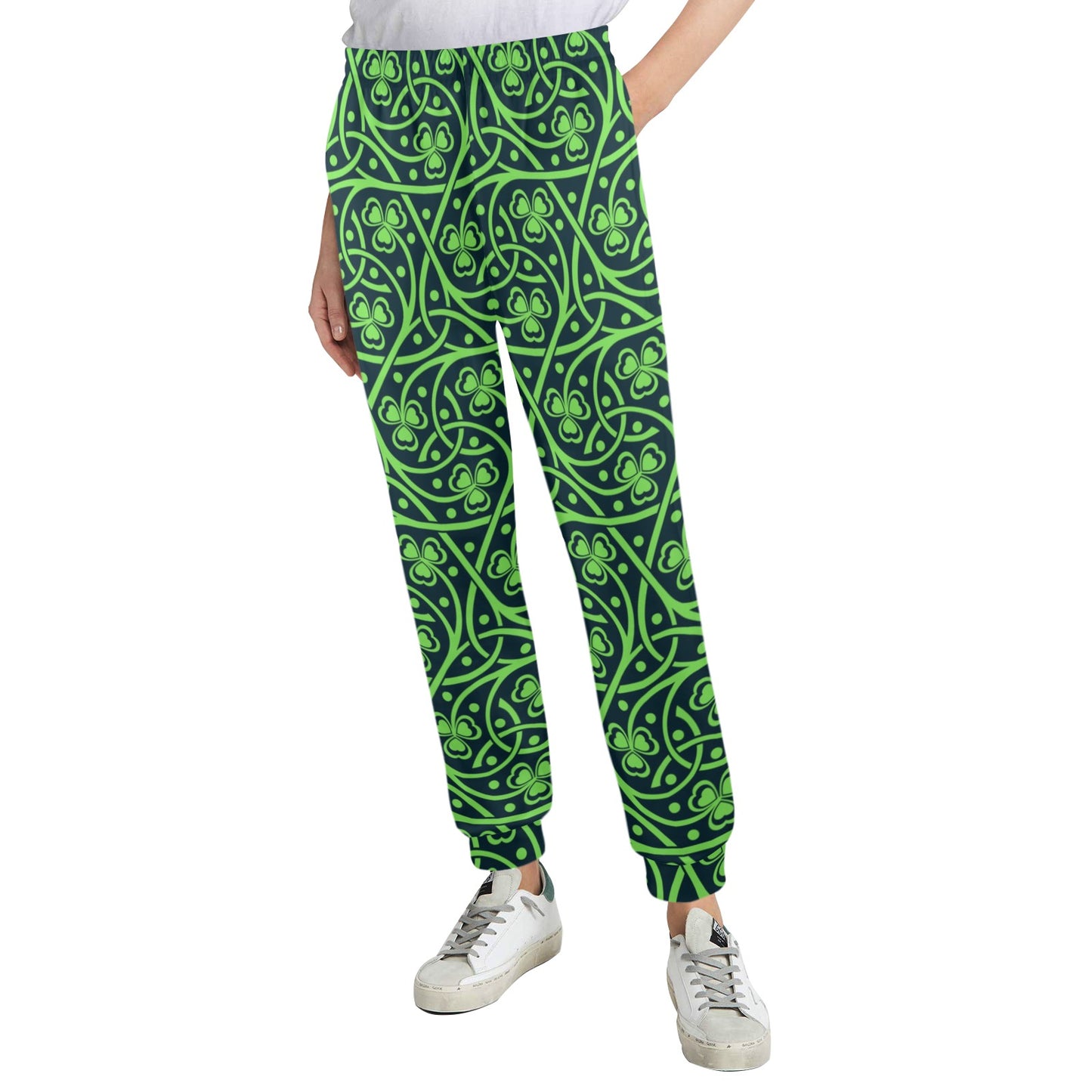 Shamrock Themed Print Women's Casual Track Pants