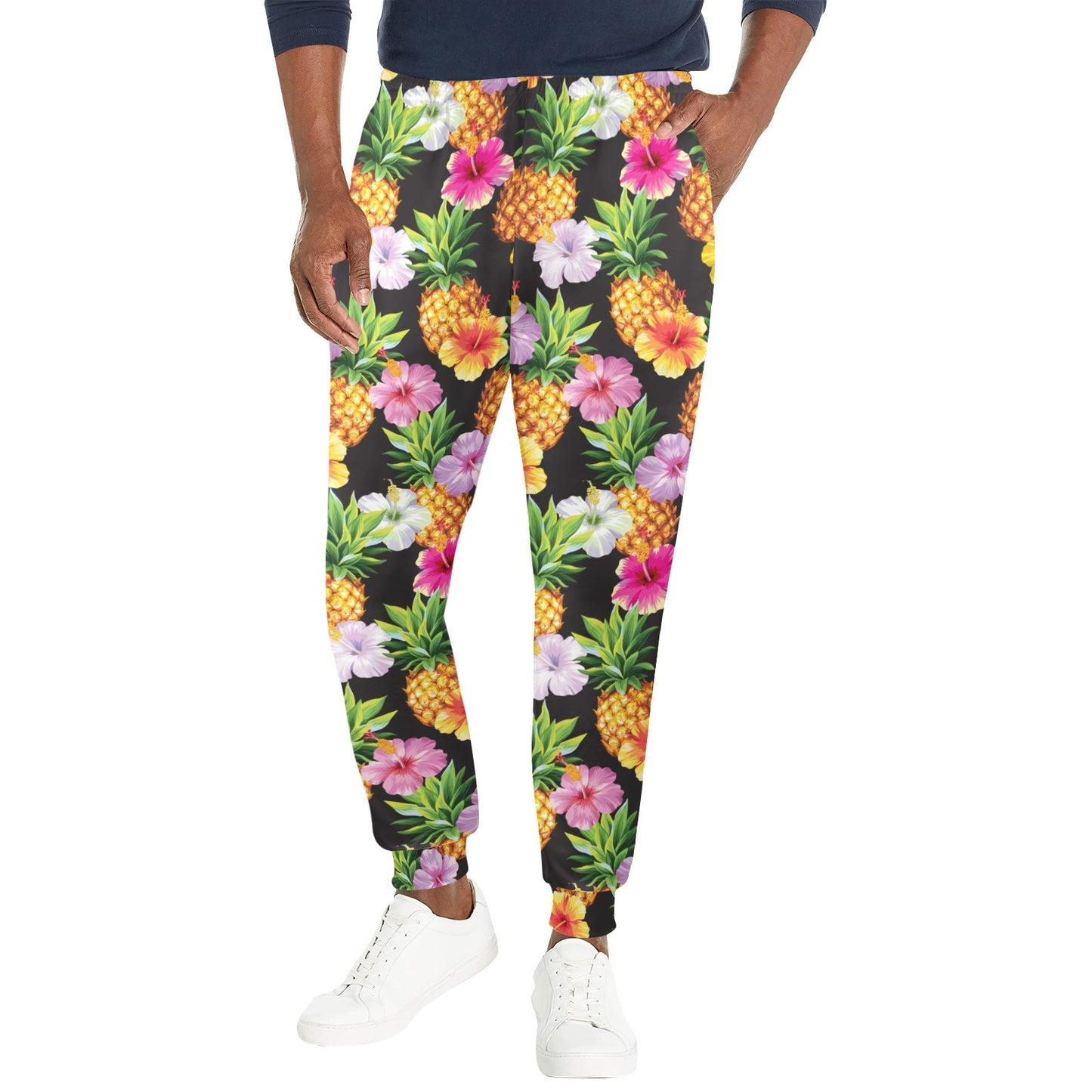 Pineapple Hibiscus Men's Casual Track Pants