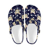 Cat Head with flower Print Pattern Unisex Clogs Shoes