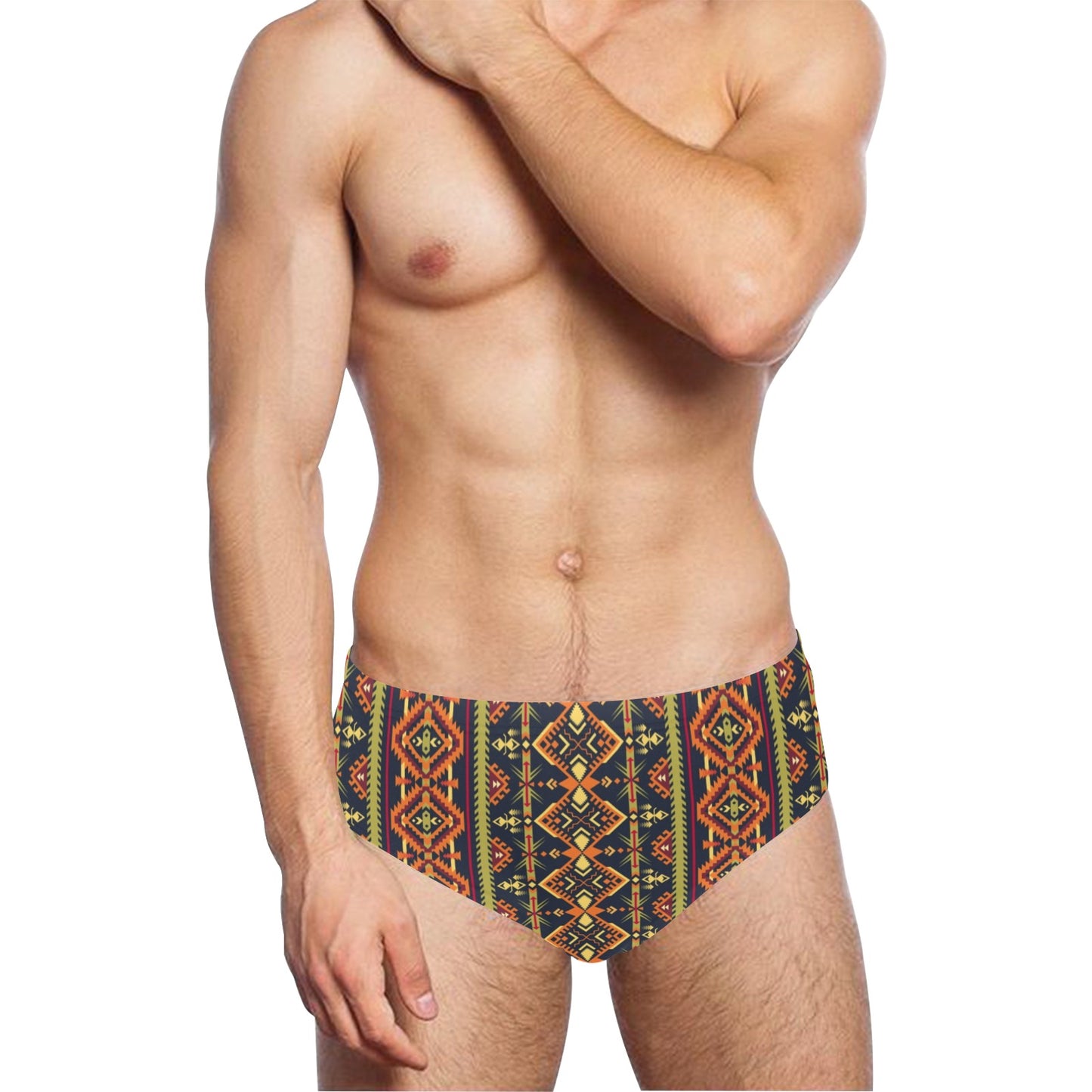 Kente Classic Design African Print Men's Swimming Briefs