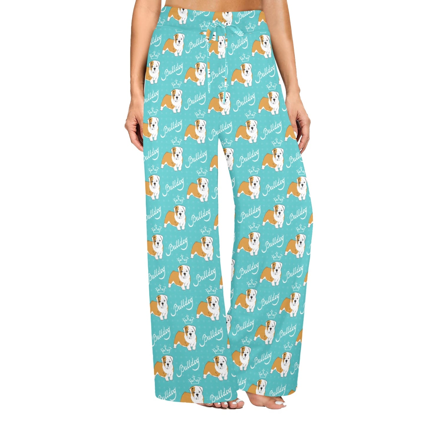 Bulldogs Pattern Print Design 05 Women's Wide Leg Lounge Pants
