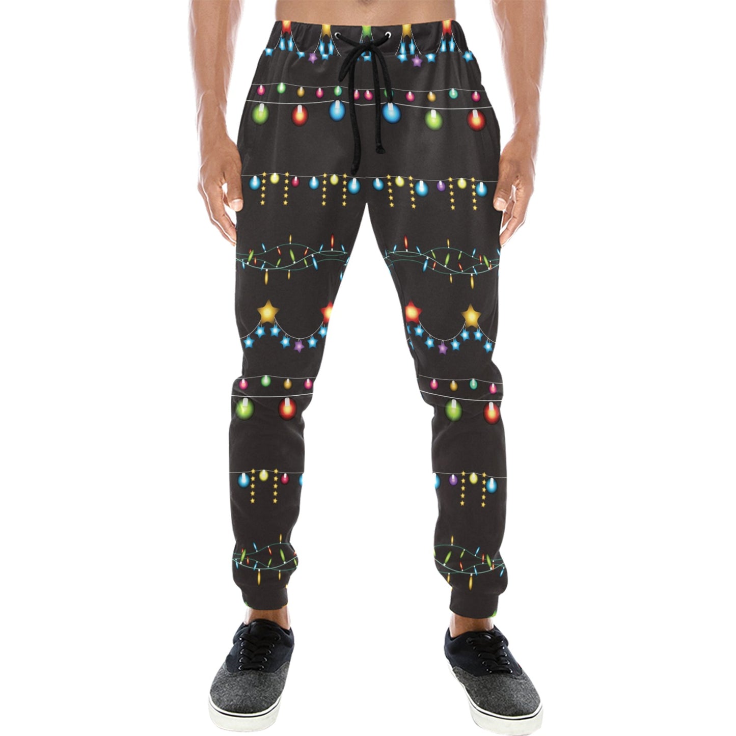 Christmas Light Pattern Print Design 01 Men's Sweatpants