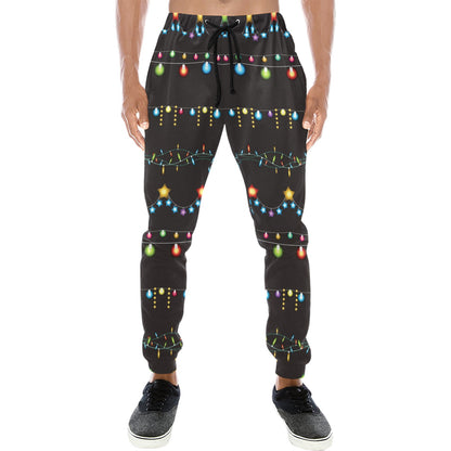Christmas Light Pattern Print Design 01 Men's Sweatpants