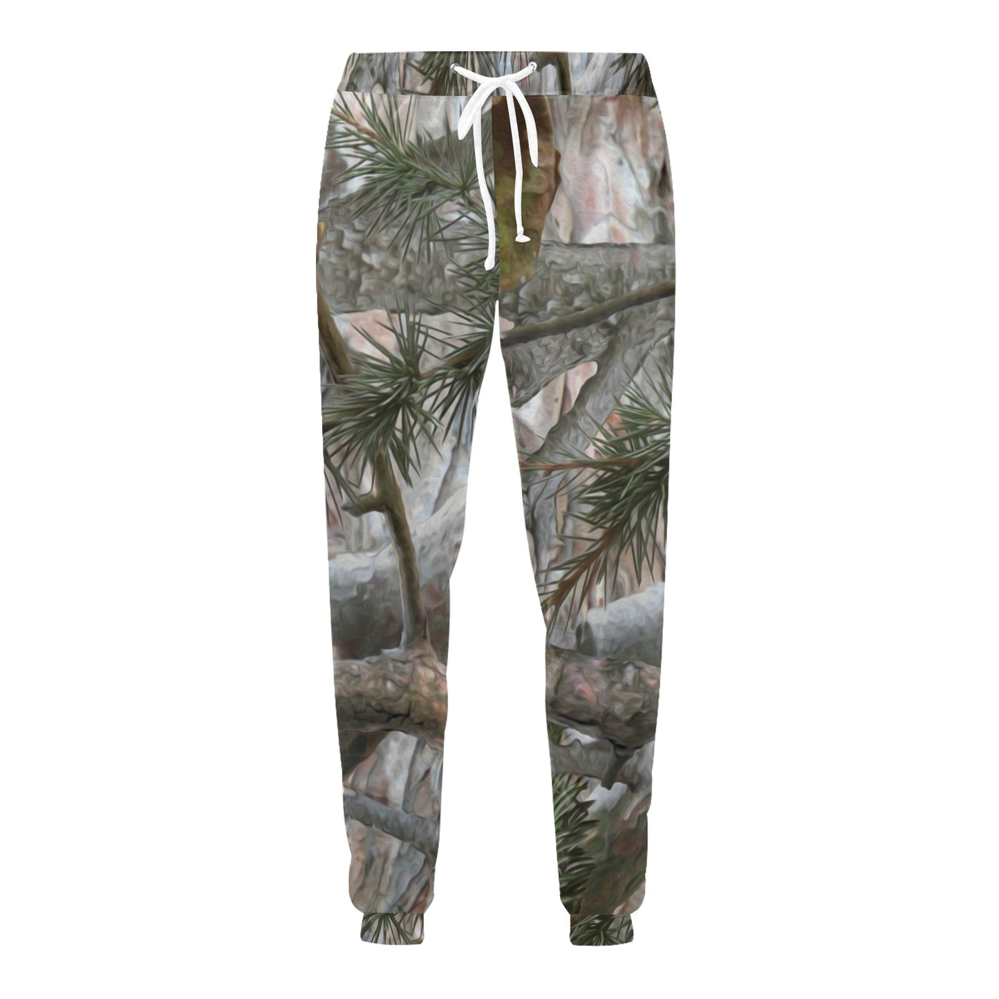Camo Realistic Tree Forest Pattern Men's Sweatpants