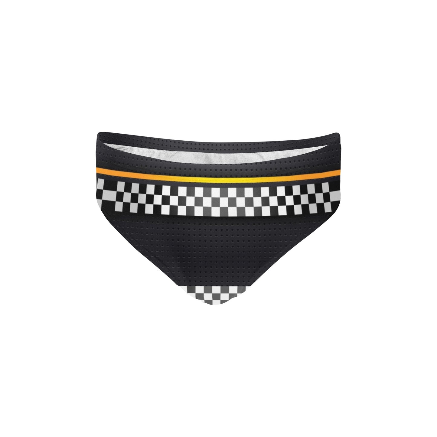 Checkered Flag Yellow Line Style Men's Swimming Briefs
