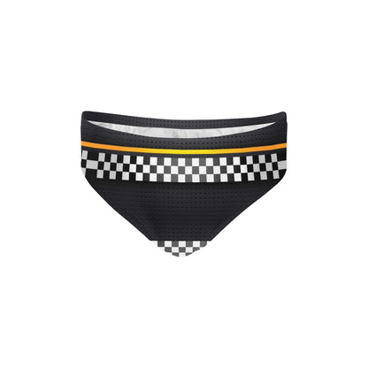 Checkered Flag Yellow Line Style Men's Swimming Briefs