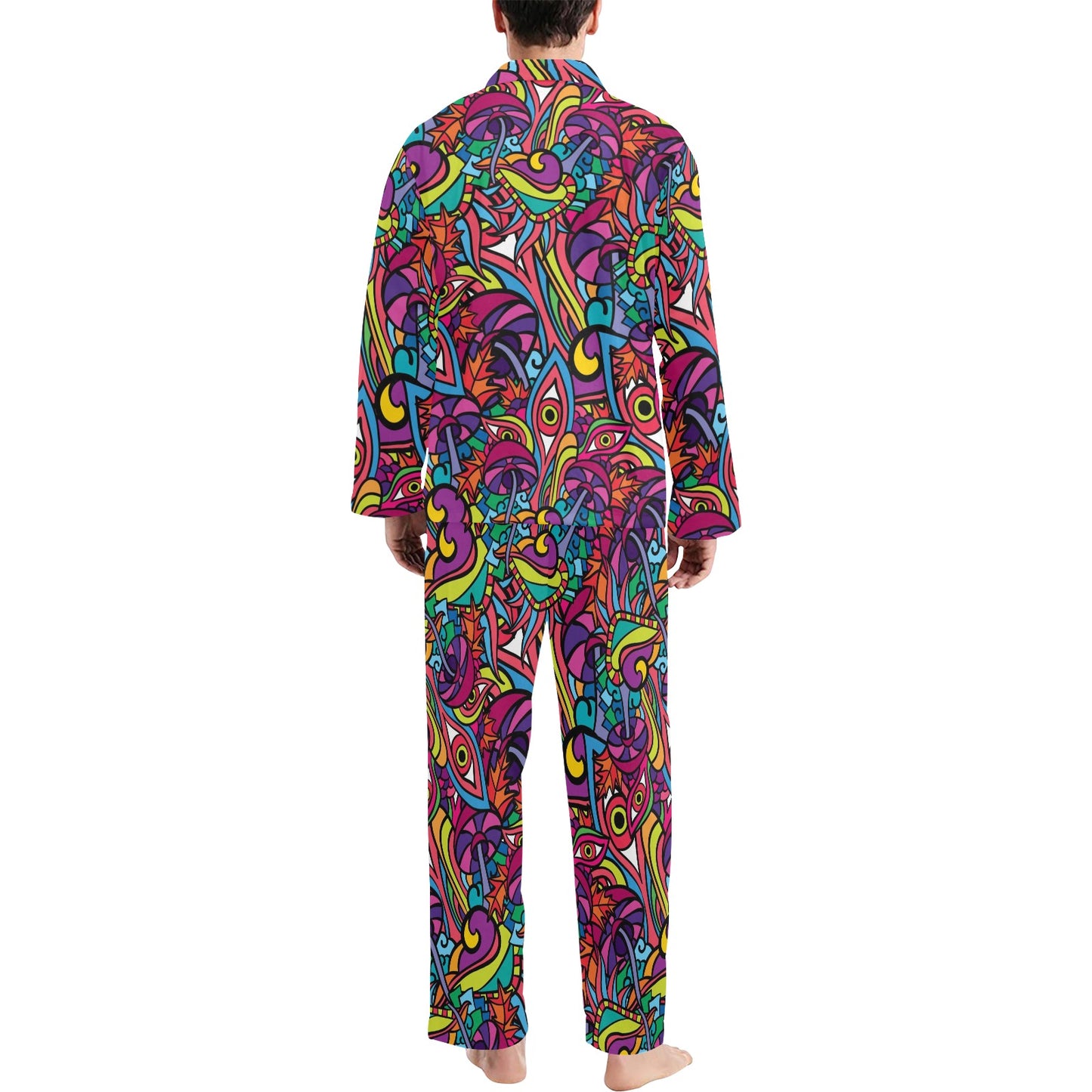 Trippy Print Design LKS302 Men's Long Pajama Set