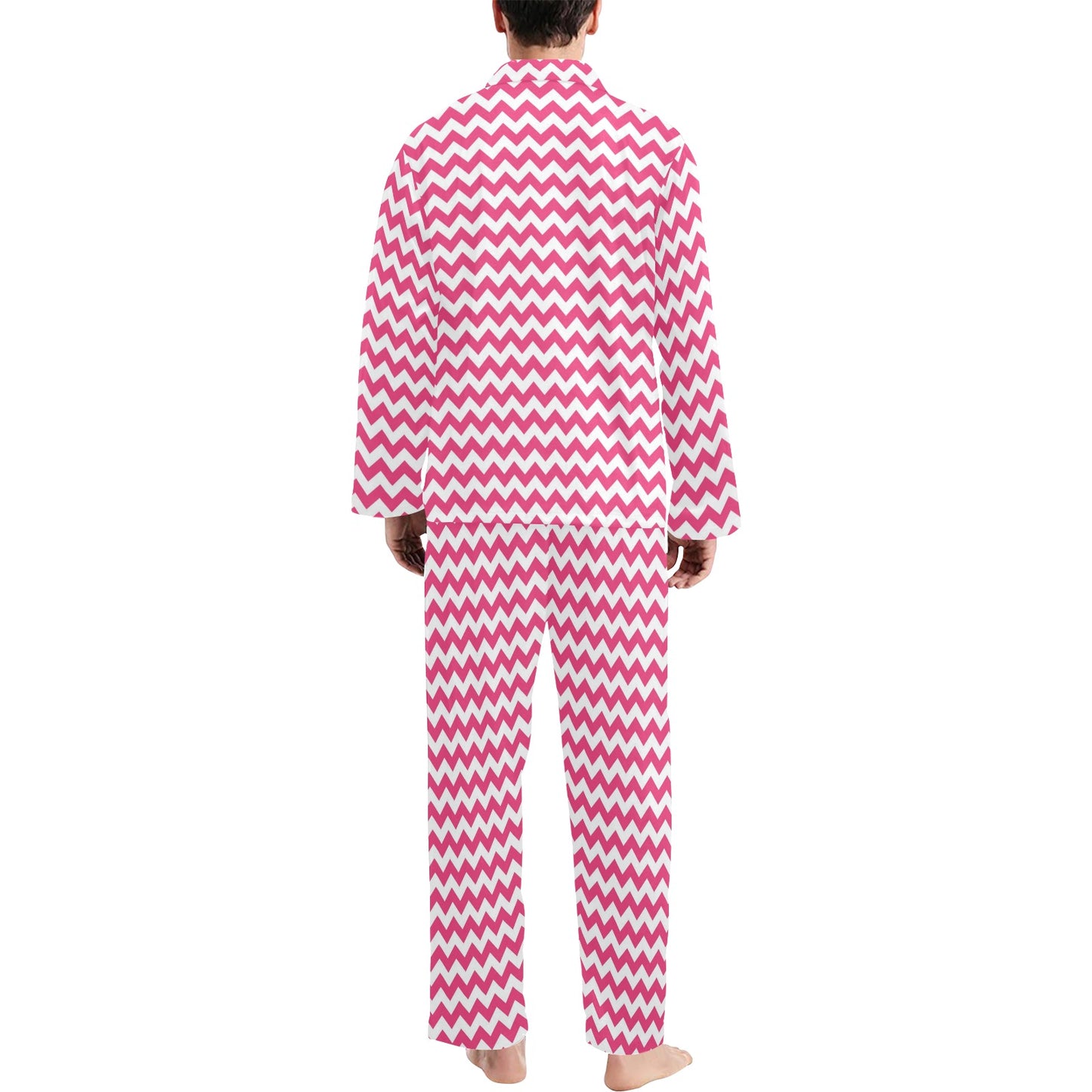 Chevron Print Design LKS402 Men's Long Pajama Set