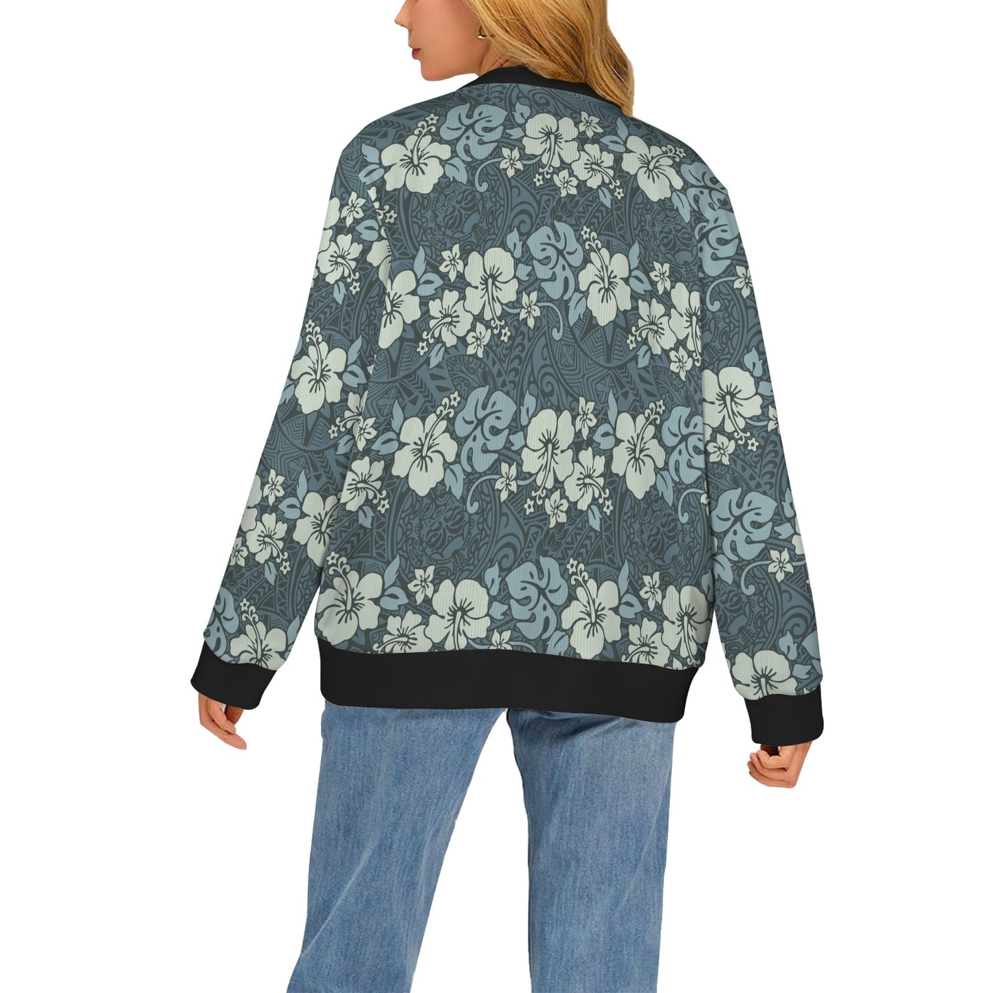 Flower Hawaiian Hibiscus Style Print Pattern Women's Cardigan