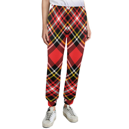 Plaid Red Pattern Print Design A03 Women's Casual Track Pants