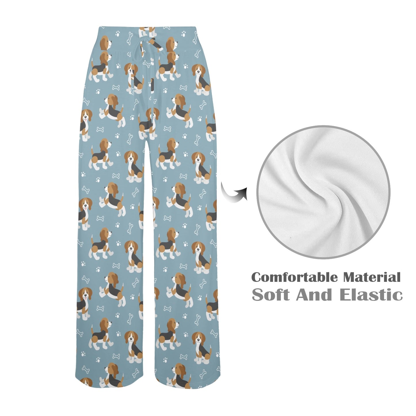 Beagle Pattern Print Design 02 Women's Wide Leg Lounge Pants