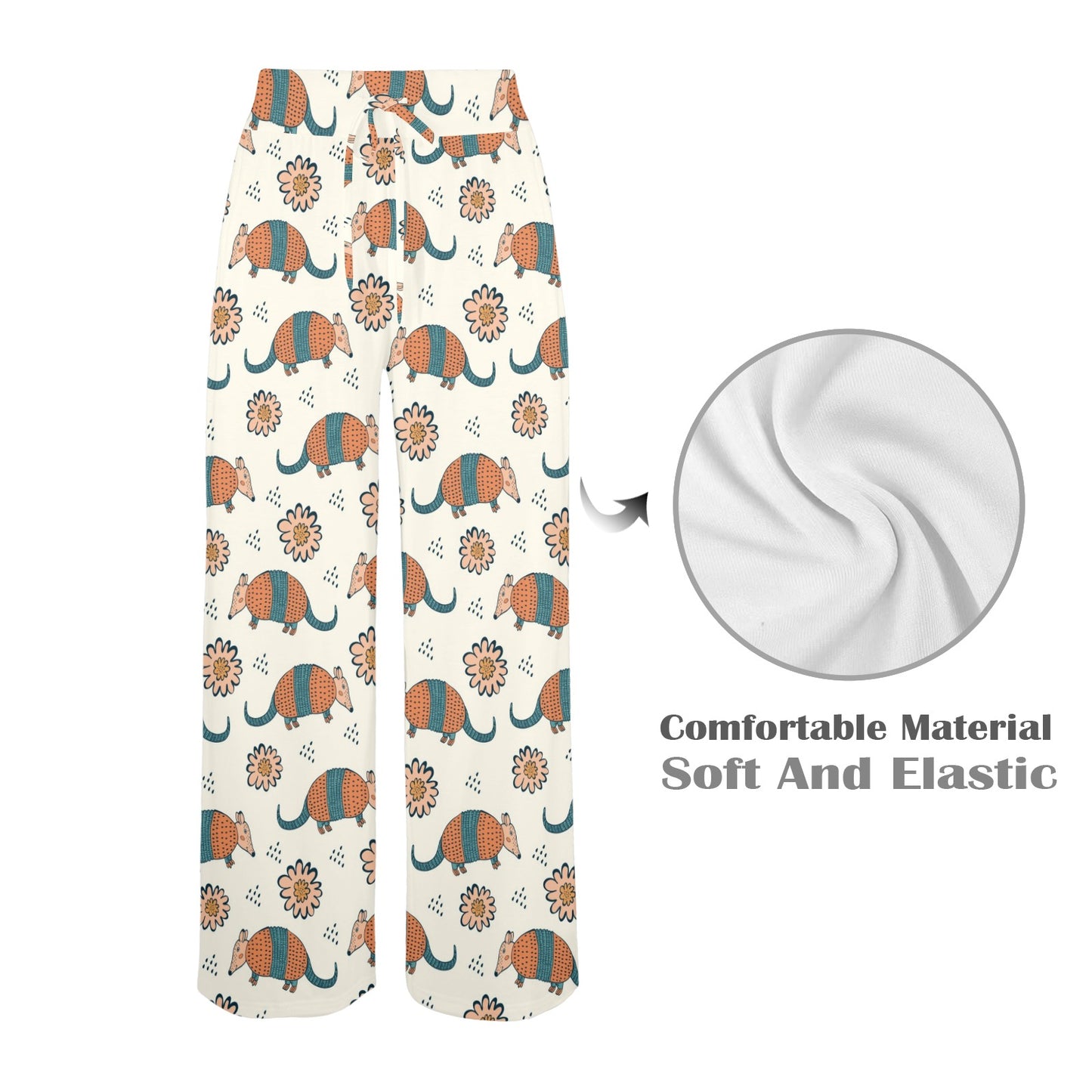 Armadillo Pattern Print Design 02 Women's Wide Leg Lounge Pants