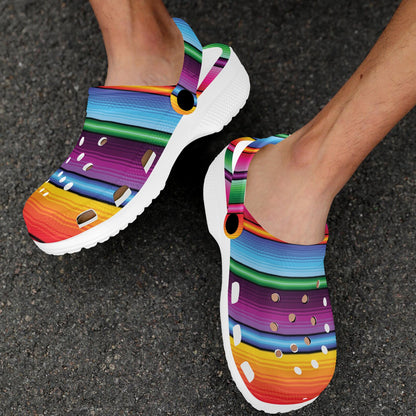 Mexican Blanket Colorful Print Pattern Unisex Clogs Shoes