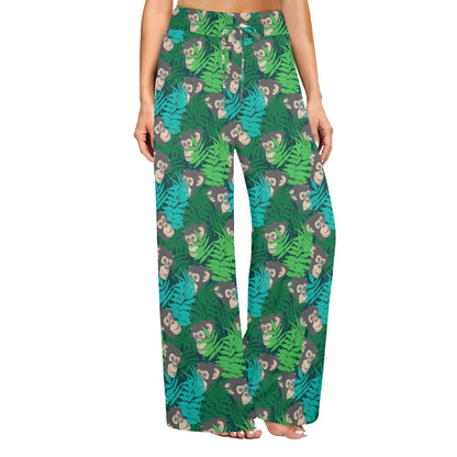 Chimpanzee Pattern Print Design 01 Women's Wide Leg Lounge Pants