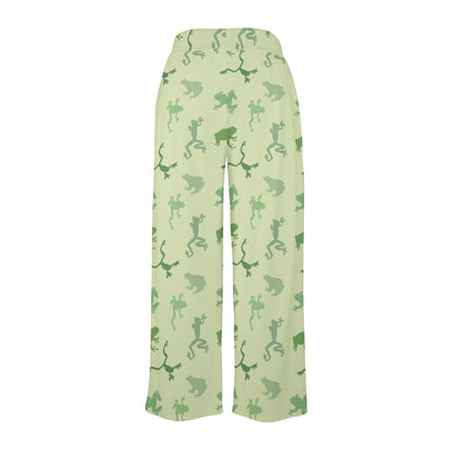 frog Design Print Pattern JJ0231 Women's Wide Leg Lounge Pants