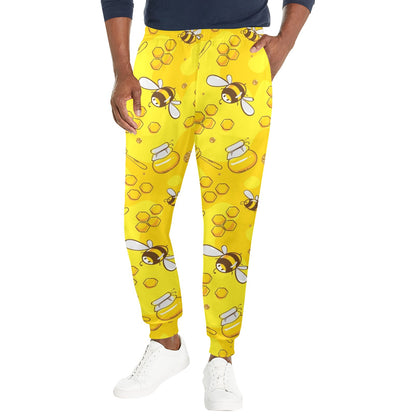 Bee Pattern Print Design BEE01 Men's Casual Track Pants