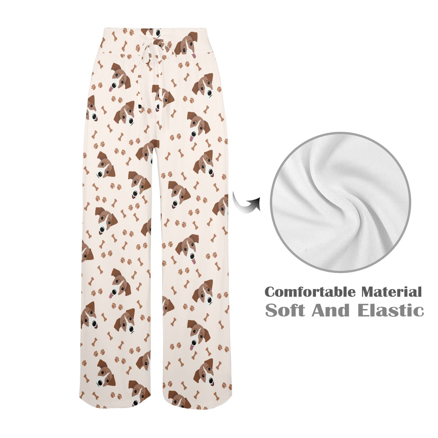 Russell Terriers Paw Print Design LKS303 Women's Wide Leg Lounge Pants