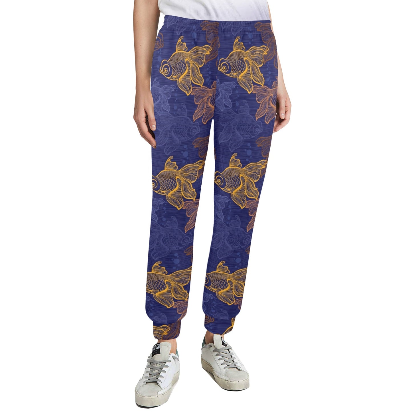 Goldfish Pattern Print Design 01 Women's Casual Track Pants