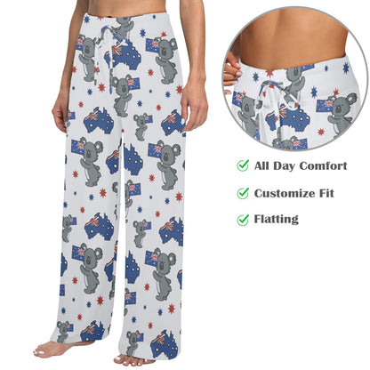 Koala Australia Day Themed Design Women's Wide Leg Lounge Pants