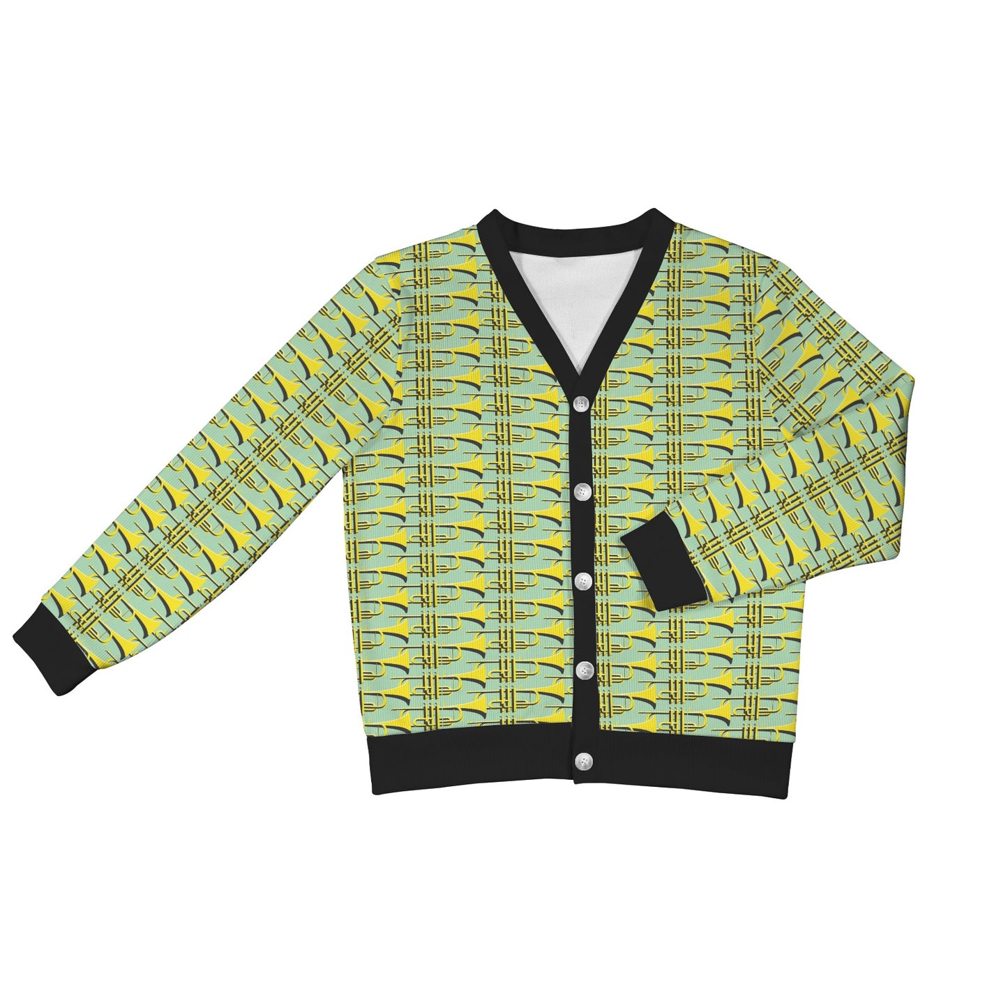 Trumpet Vintage Design Print Women's Cardigan