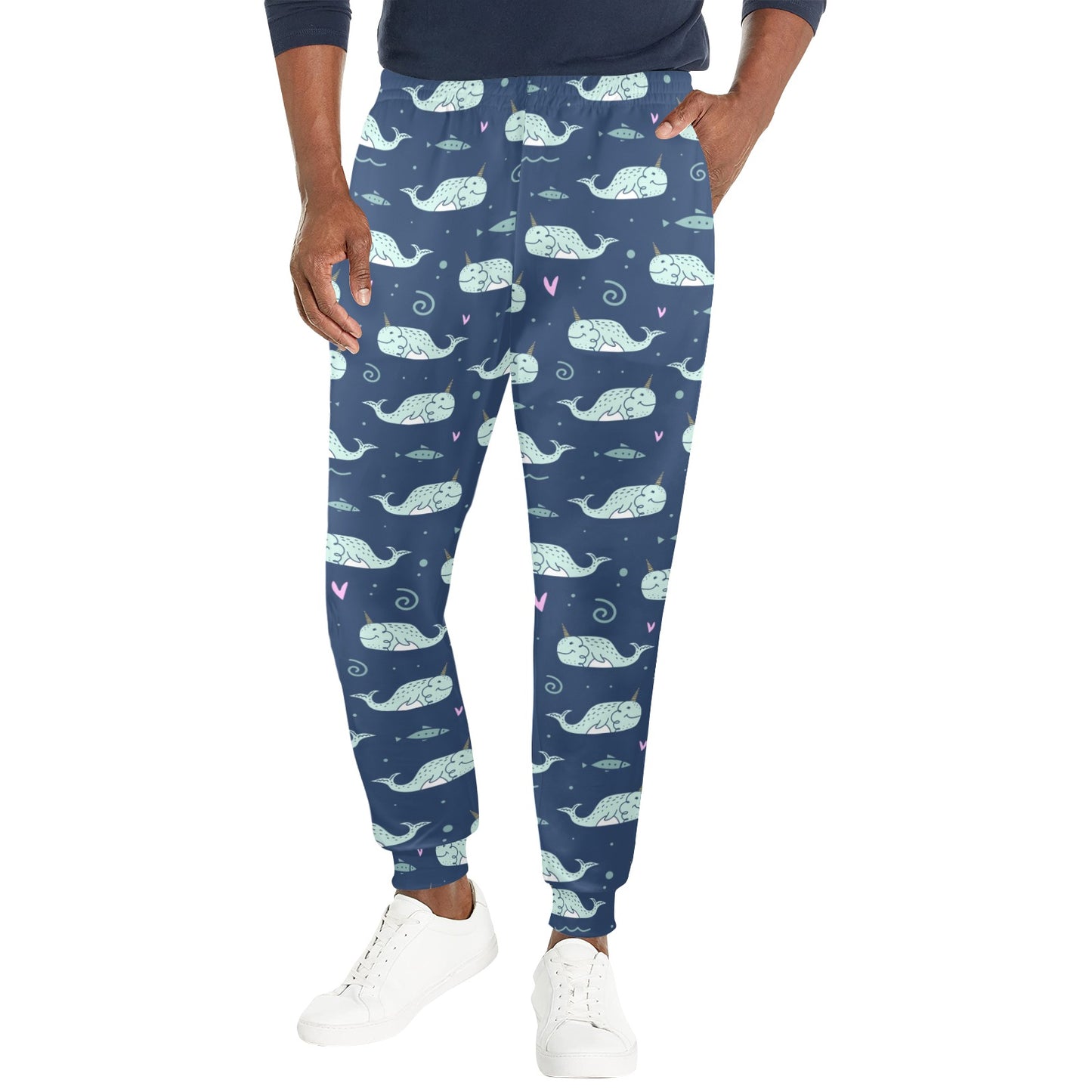 Narwhal Design Print Men's Casual Track Pants
