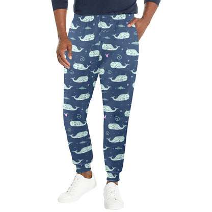 Narwhal Design Print Men's Casual Track Pants