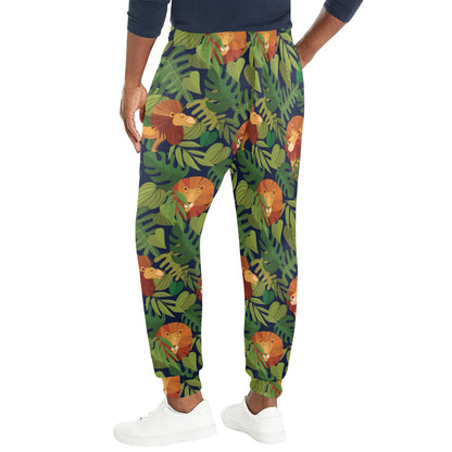 Lion Jungle Pattern Print Design 05 Men's Casual Track Pants