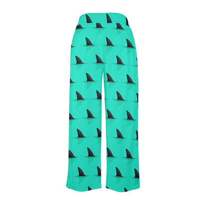 Shark Fin Pattern Women's Wide Leg Lounge Pants