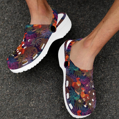 Rooster Print Style Unisex Clogs Shoes