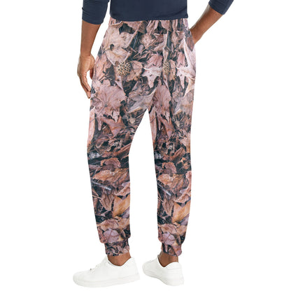 Camouflage Realistic Tree Leaf Print Men's Casual Track Pants