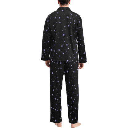 Star Print Design LKS303 Men's Long Pajama Set
