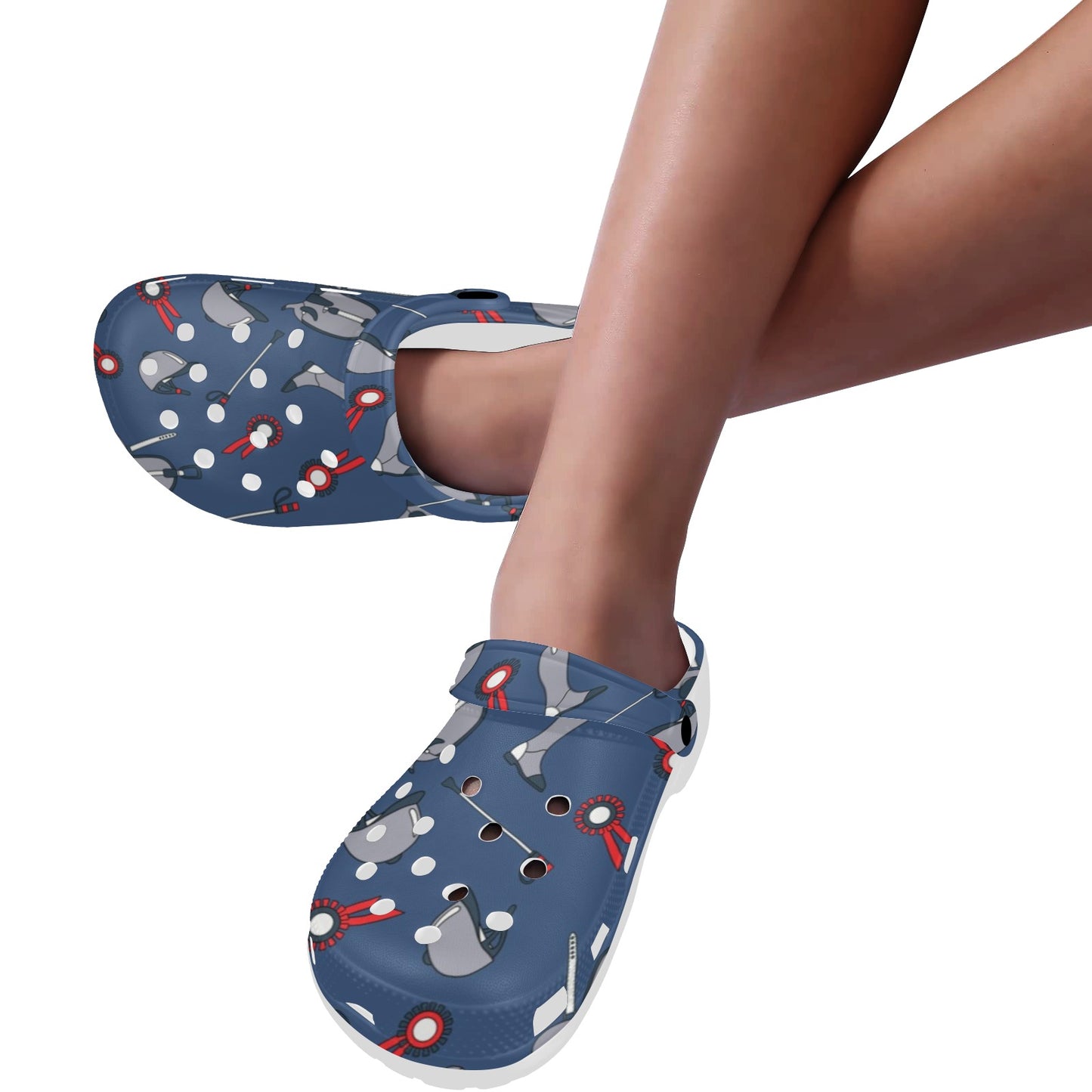 Equestrian Equipment Background Unisex Clogs Shoes