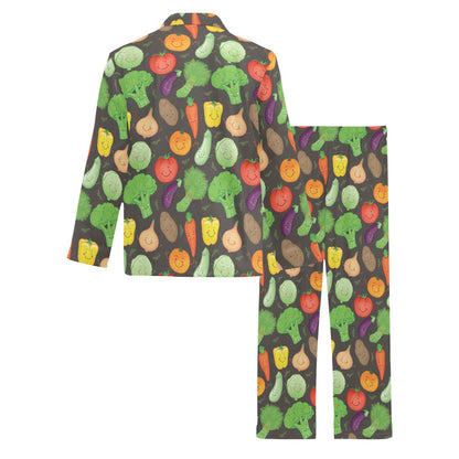 Vegan Funny Themed Design Print Men's Long Pajama Set