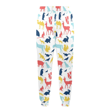 Zoo Animal Design Print Pattern JJ0409 Men's Casual Track Pants