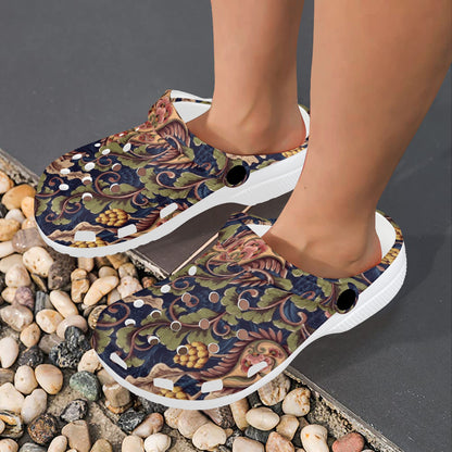 Floral Vintage Classic Print Unisex Clogs Shoes