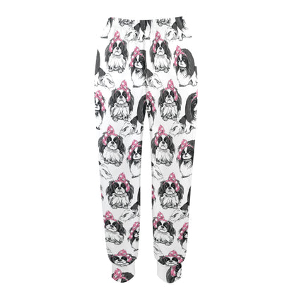 Japanese Chin Pattern Print Design 01 Women's Casual Track Pants