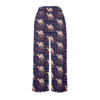 Camel Design Print Pattern JJ025 Women's Wide Leg Lounge Pants