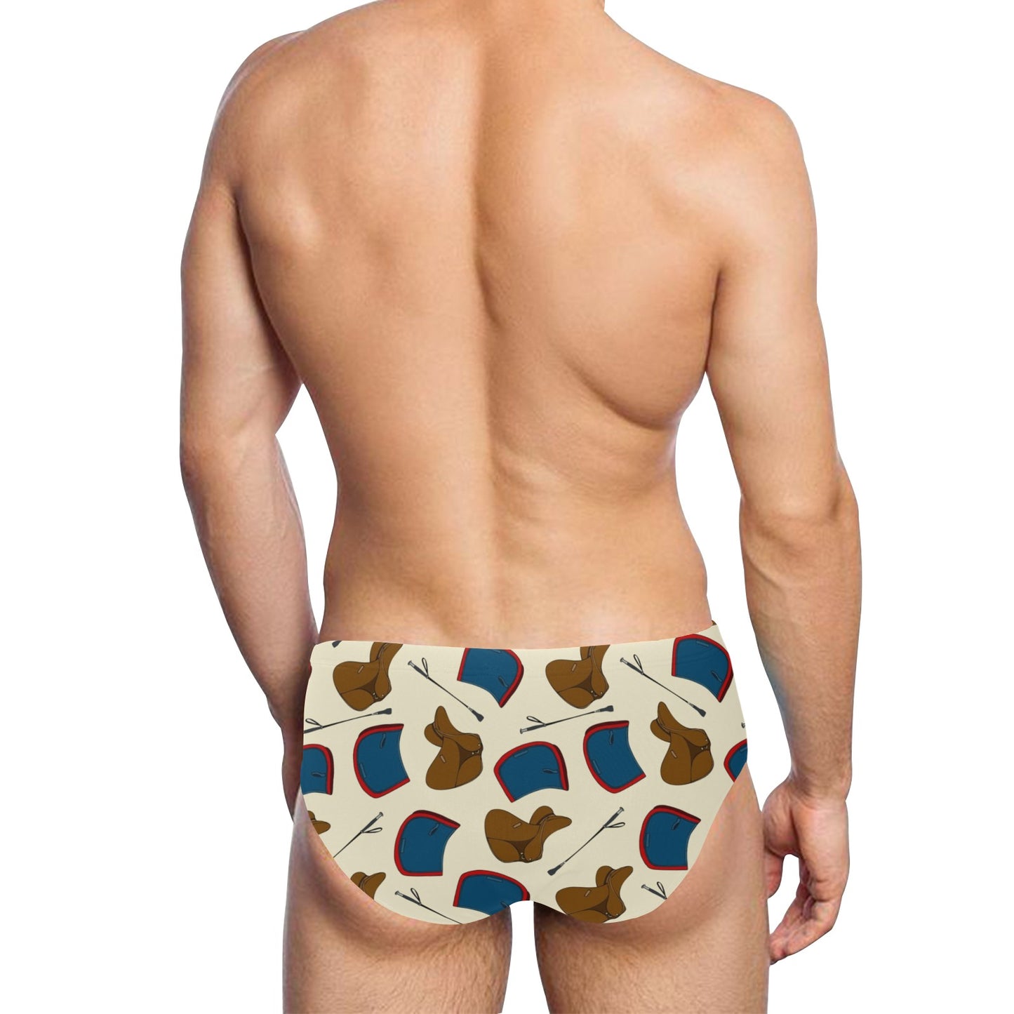 equestrian Design Print Pattern JJ0133 Men's Swimming Briefs