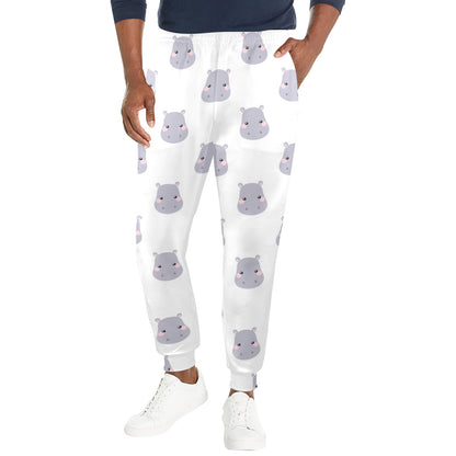 Hippo Design Print Pattern JJ0350 Men's Casual Track Pants