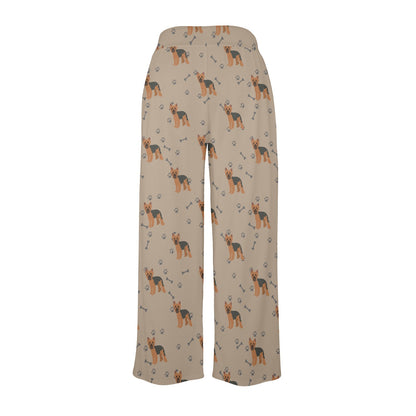 Yorkshire Terriers Print Design LKS305 Women's Wide Leg Lounge Pants