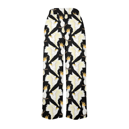 Cockatoo Print Design LKS402 Women's Wide Leg Lounge Pants